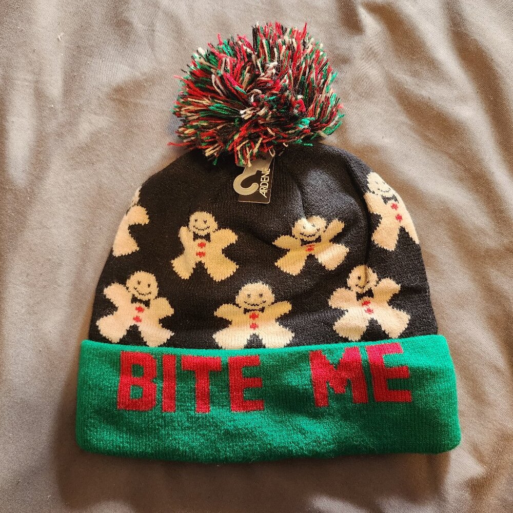 Holiday Gingerbread Hat with pom pom (New with tag)